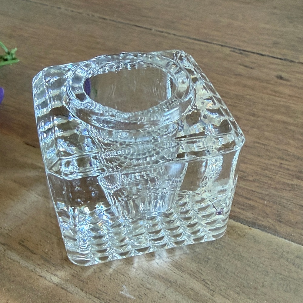 Vintage Square Glass Inkwell